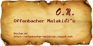 Offenbacher Malakiás névjegykártya